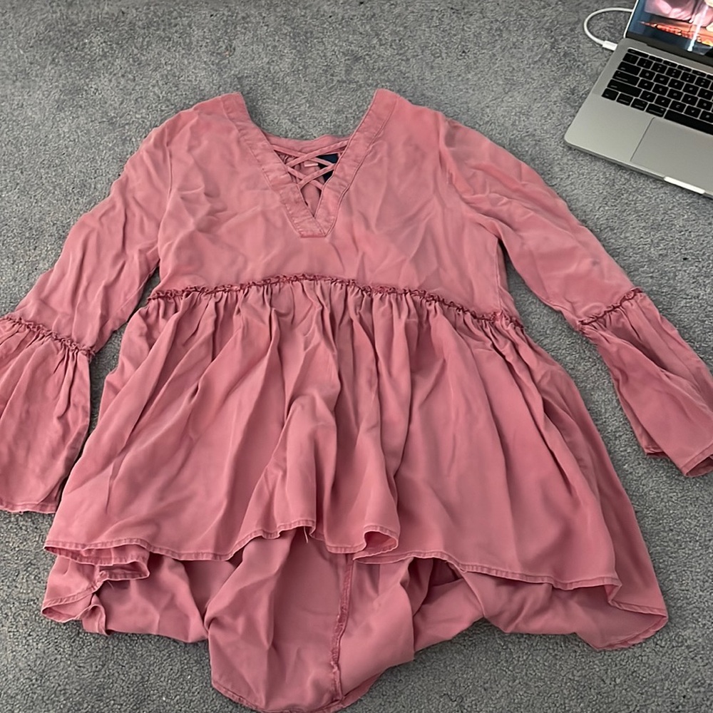Dusty Rose Babydoll long sleeve